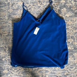 Express Blue Velvet Tank Top NWT